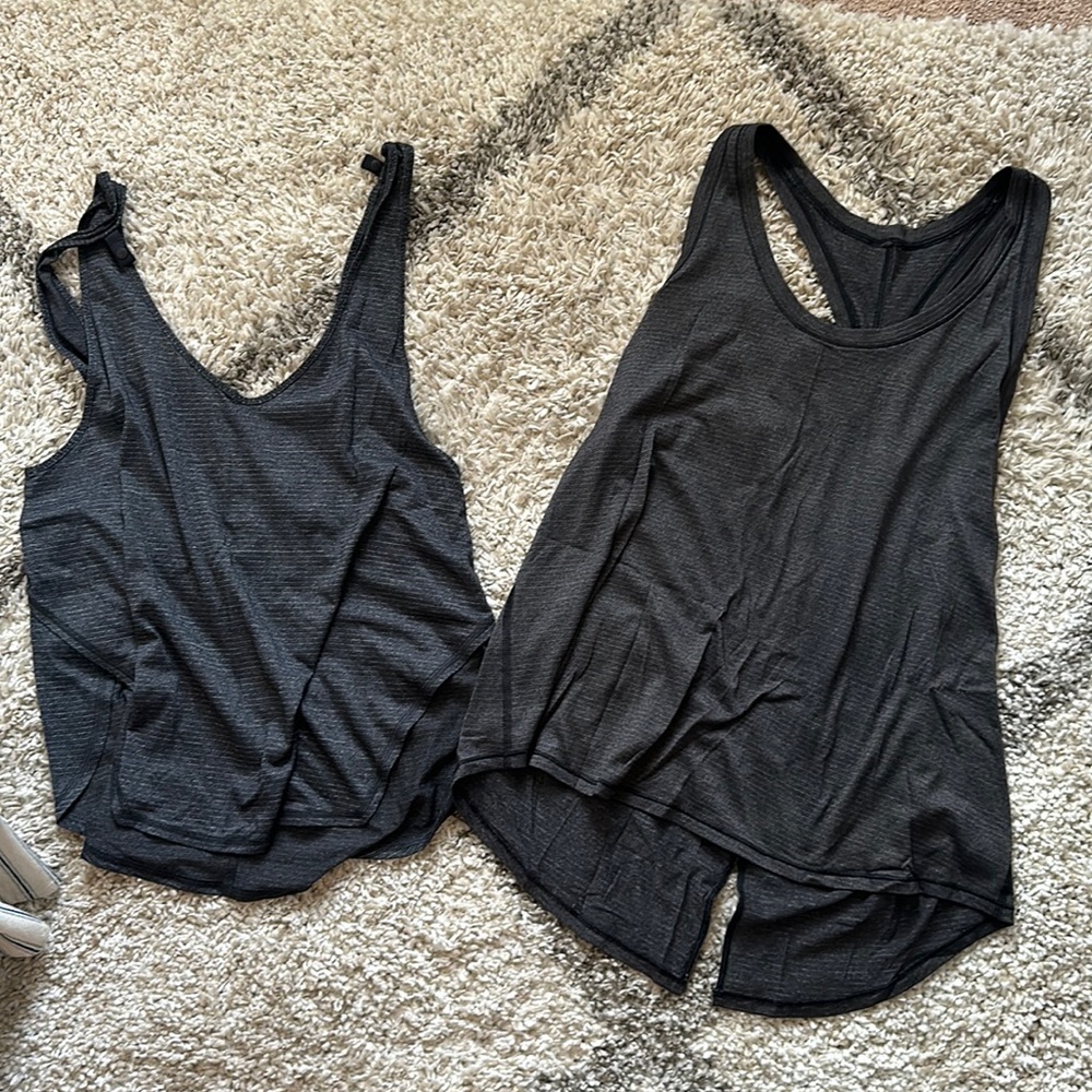 Lululemon muscle tanks set of 2 gray size small
